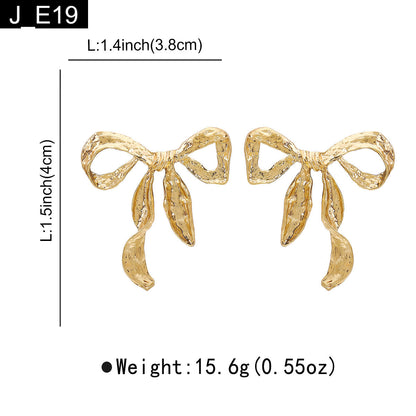 Molten Ribbon Bow Earring - E19