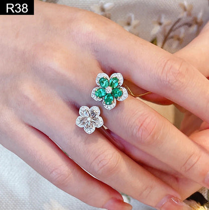 Mint Leaf and Diamond Ring - R38