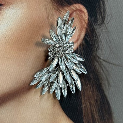 Crystal Frond Earring