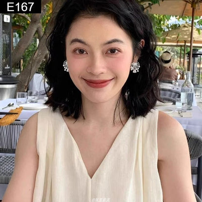 Frosted Frond Earring - E167