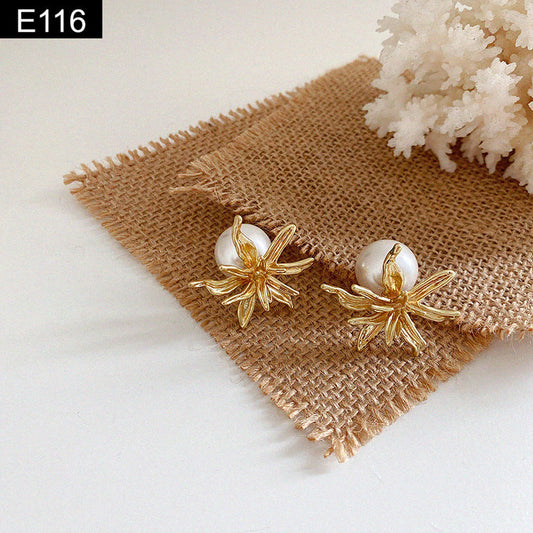 Floral Pearl Earring - E116