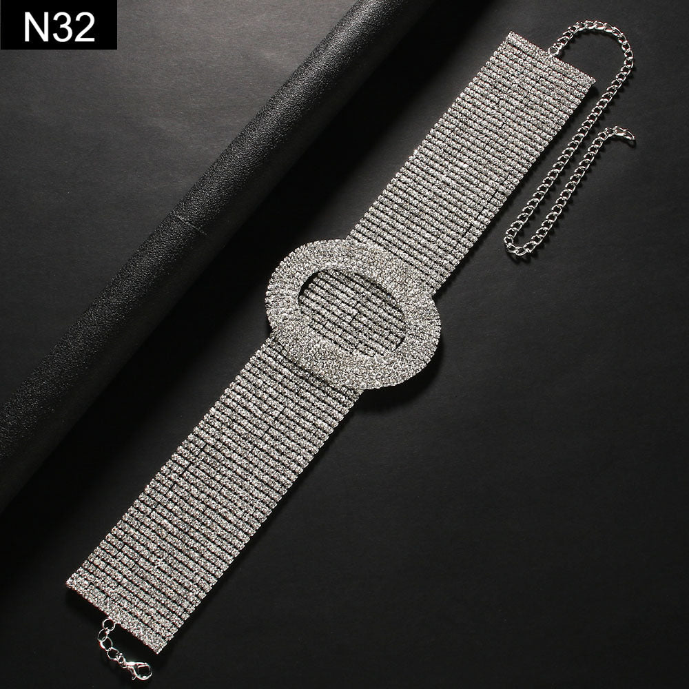 Oval Crystal Choker - N32