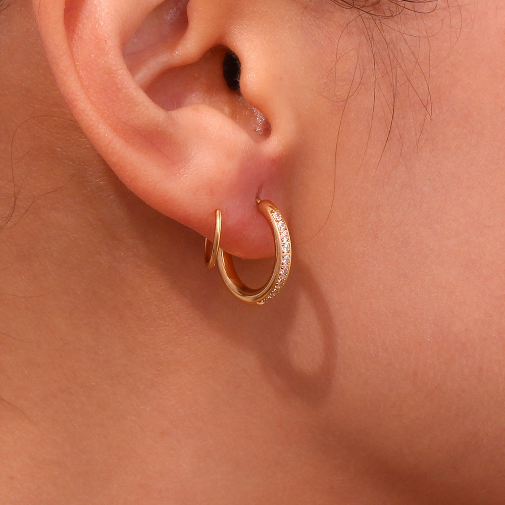 Luminara Stone Hoop Earring