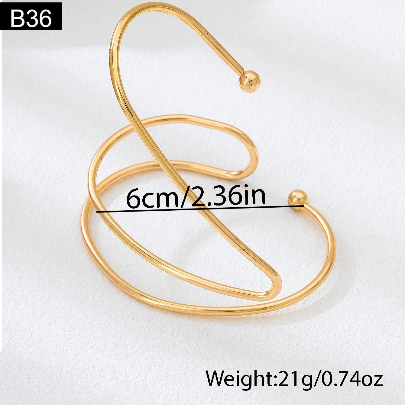 Aero Sculptural Handcuff - B36