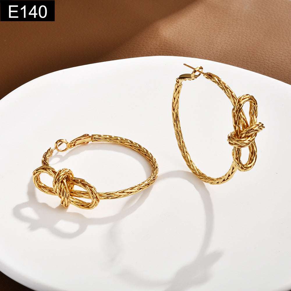 Knot Hoop Earring - E140