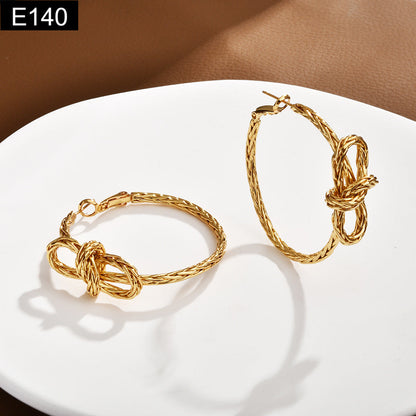 Knot Hoop Earring - E140