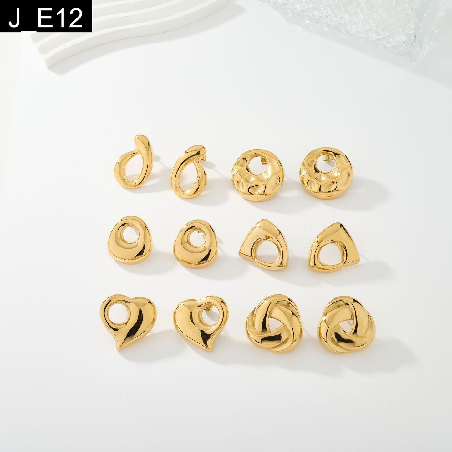Sculptural Abstract Studs - E12