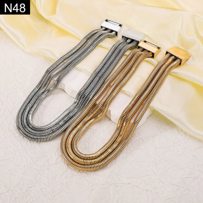 Triple Snake Chain Necklace - N48