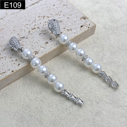 Crystal and Pearl Earring - E109