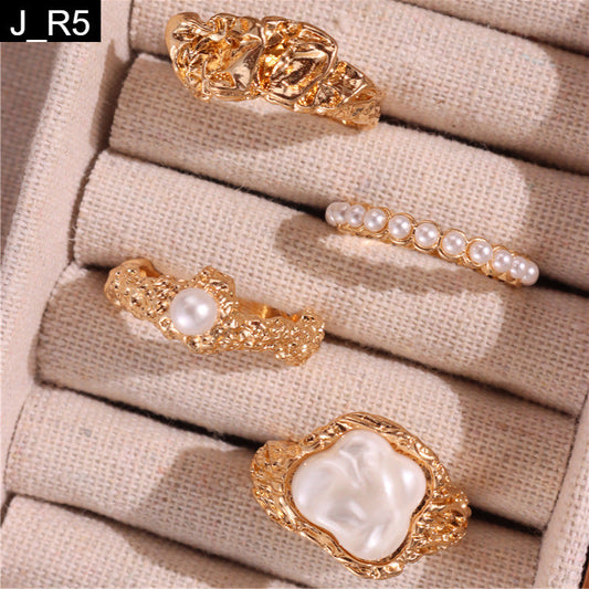 Gilded Tide Rings Set of 4