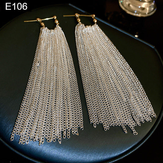 Silver Tassel Earring - E106