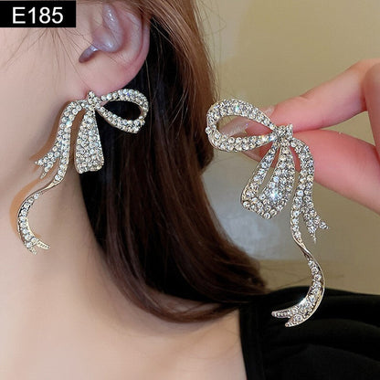 Sparkle Ribbon Swirl Earring - E185