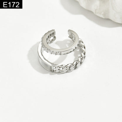 White Enamel Earcuff - E172