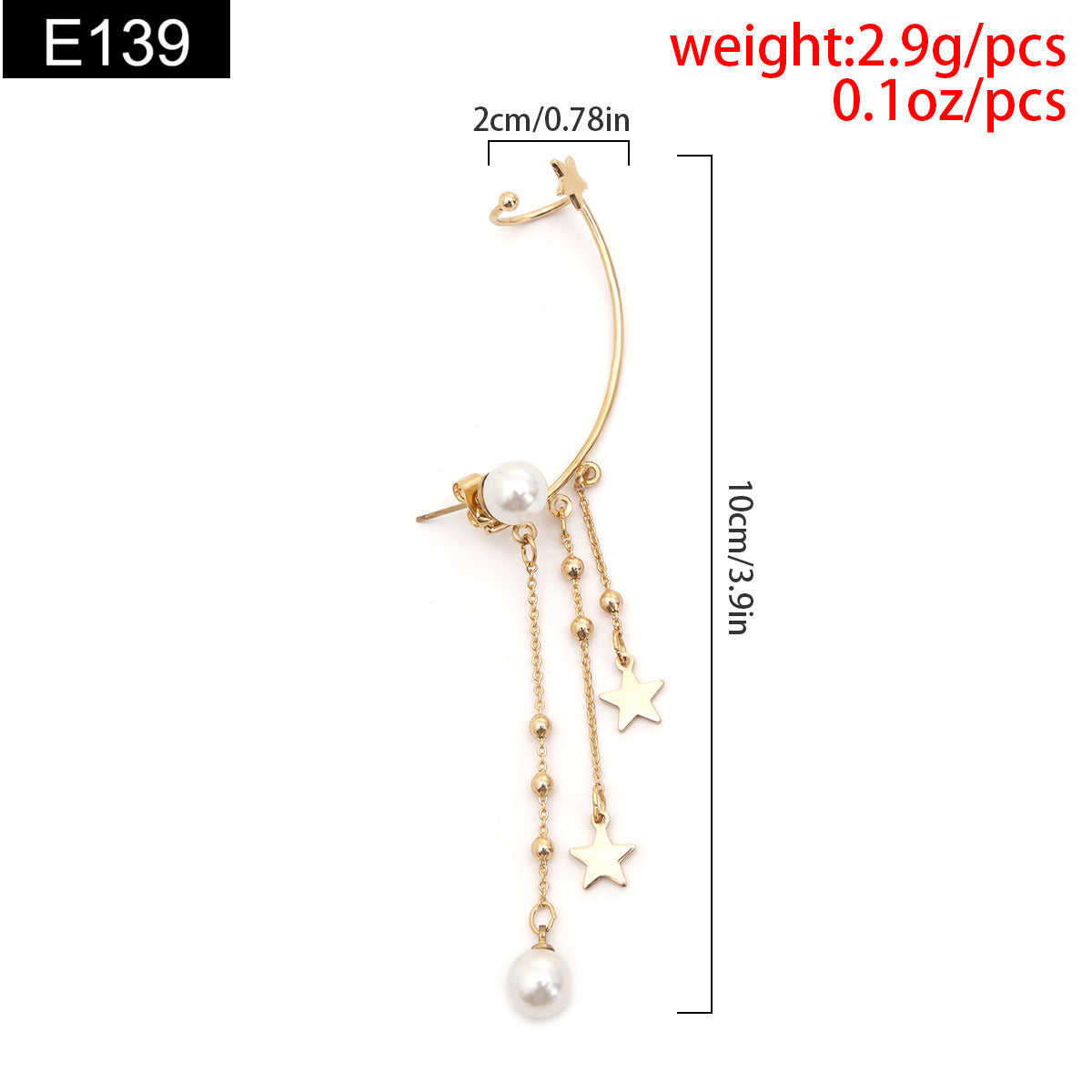 Pearl Star Earcuff - E139