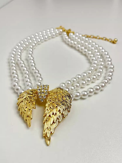 Aetherial Pearl Wing Necklace