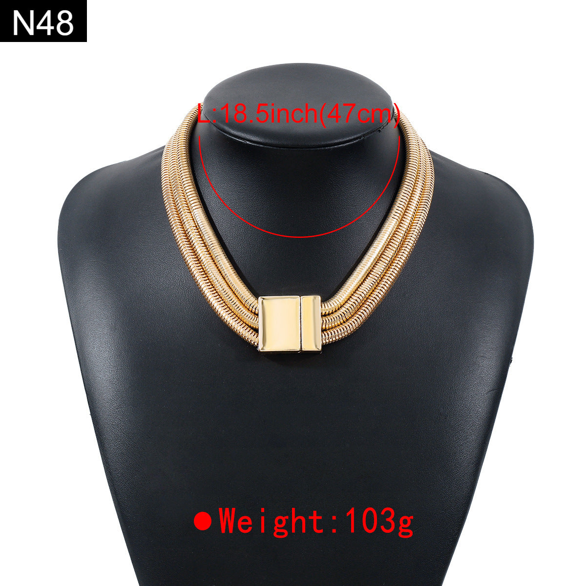 Triple Snake Chain Necklace - N48