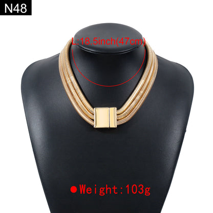 Triple Snake Chain Necklace - N48