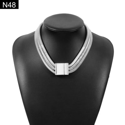 Triple Snake Chain Necklace - N48
