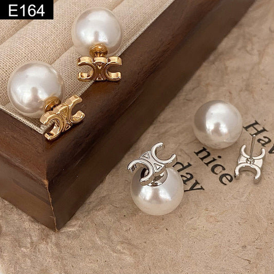 C-Clip Pearl Stud - E164