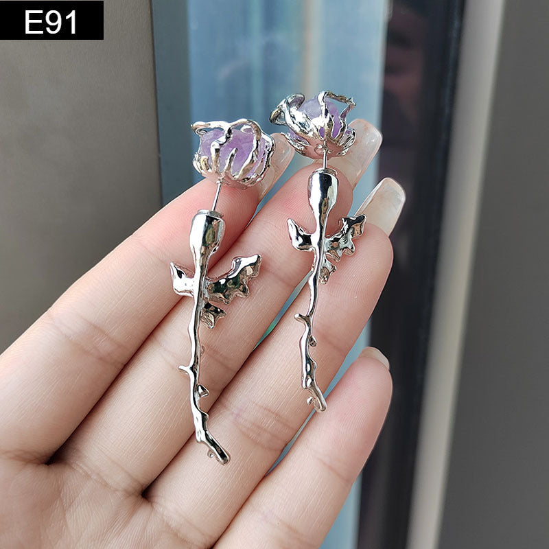 Crystal Rose Earring - E91