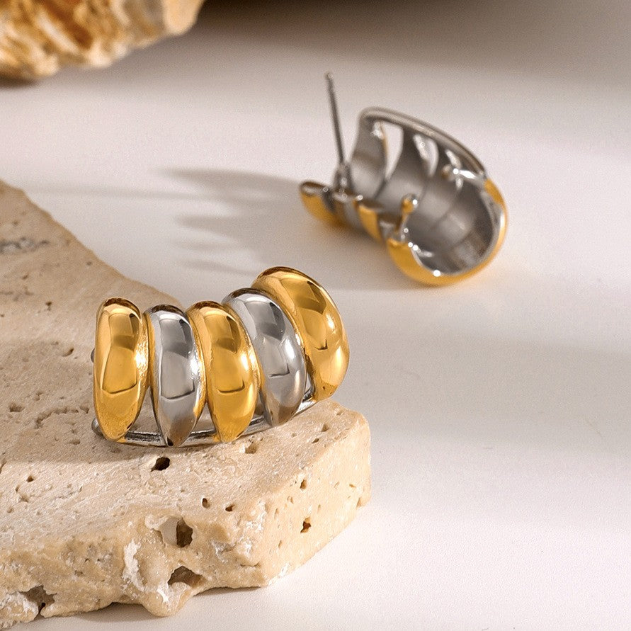 Duotone Ripple Earring