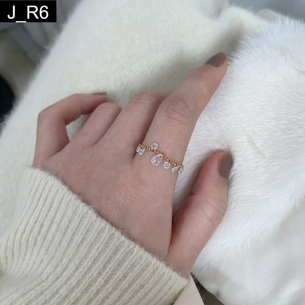 Crystal Dewdrop Ring