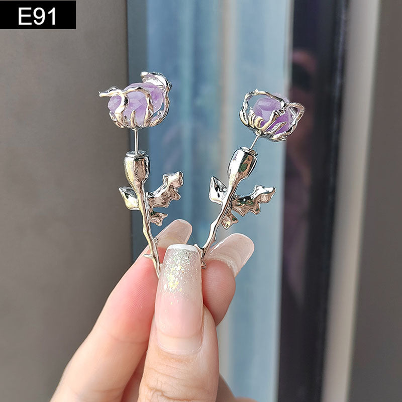 Crystal Rose Earring - E91