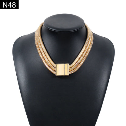 Triple Snake Chain Necklace - N48