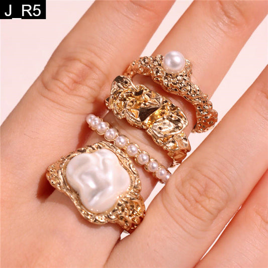 Gilded Tide Rings Set of 4