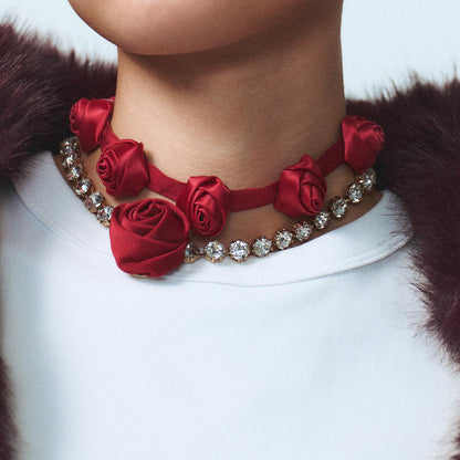Rose & Diamond Duet Necklace