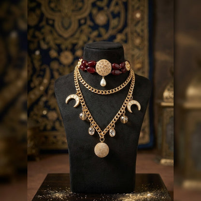Urban Royalty Celestial Crescent Layered Necklace