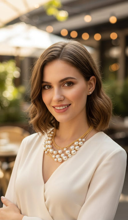 Asymmetrical Pearl Necklace