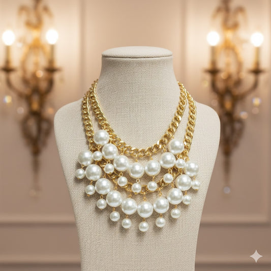 Champagne Cluster Necklace