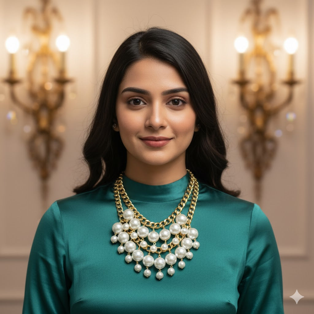 Champagne Cluster Necklace